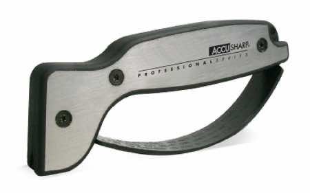 AccuSharp 040C Pro Sharpener Fixed Diamond Tungsten Carbide Sharpener Black/Silver Aluminum/Overmolded Rubber