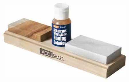 AccuSharp 023C Whetstone Combo Kit Fine, Coarse Natural Arkansas Stone Sharpener Includes Honing Oil