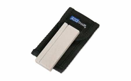 AccuSharp 024C Pocket Stone Natural Arkansas Stone Sharpener White Includes Belt Carry Pouch