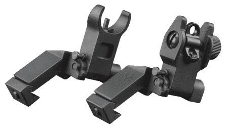 Aim Sports MT45FS AR Low Profile 45 Degree Flip-Up Sight Set Black Anodized 45 Degree Low Profile for AR-15