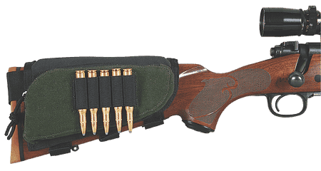 Allen 20550 Buttstock Shell Holder w/Zippered Accessory Pouch Cordura 5rd Capacity Rifle Buttstock Mount