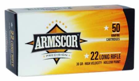 Armscor 50015PH Precision 22LR 36gr High Velocity Hollow Point 50 Per Box/100 Case
