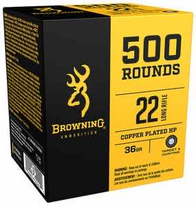 Browning Ammo B194122000 BPR Performance Rimfire 22 LR 36 gr Plated Hollow Point 1000 Per Box/ 2 Case