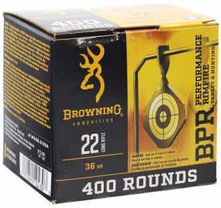 Browning Ammo B194122401 22LR 36gr Plated Hollow Point 400 Per Box/4 Case