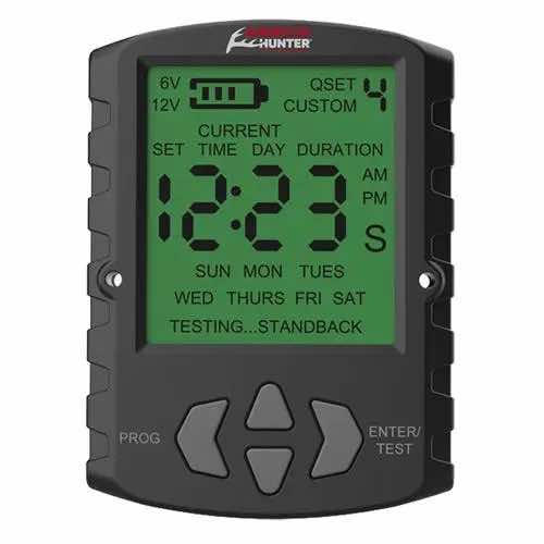 American Hunter AHUTM Universal Digital Timer 6/12 Volt, 1-30 Seconds Feed Rate, 2 Quick/16 Custom Settings